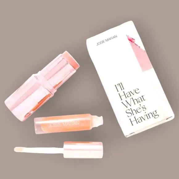 Josie Maran I'll Have What She's Having Argan Lip & Cheek Set NIB Nude Pink - Picture 12 of 14